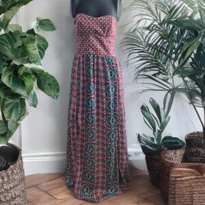 Womens Strapless Boho Dress